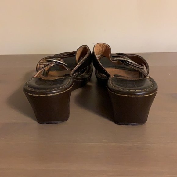 Born Leather Wedge Sandals - Women’s Size 9 / 40.5 - Picture 5 of 8